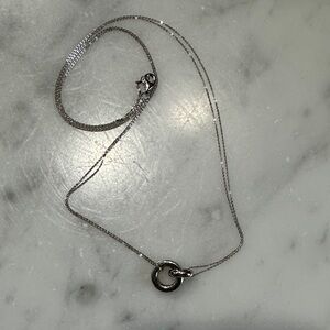 14k white gold Necklace 18 inch pre owned